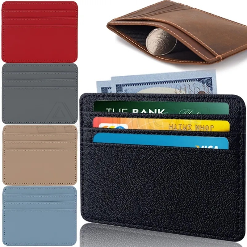 Candy Color Credit Card Cover Large Capacity Gifts Fashion Men ID Card Holder PU Leather Coin Purse Multi Slot Slim Card Case Simple Women Mini Short Hand-held Pocket Wallet