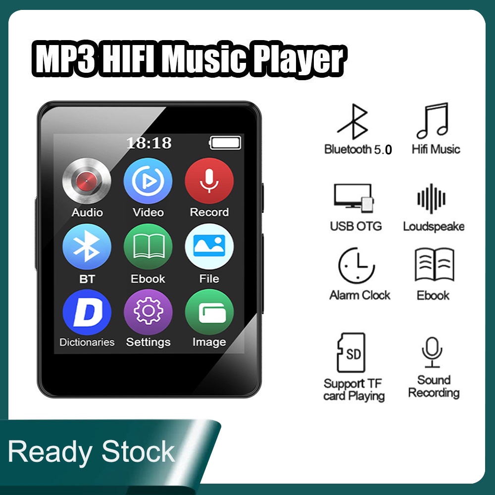 MP3 Player Bluetooth Full Screen Walkman Portable Sport Mp4 Video Music Player /E-book/Recorder