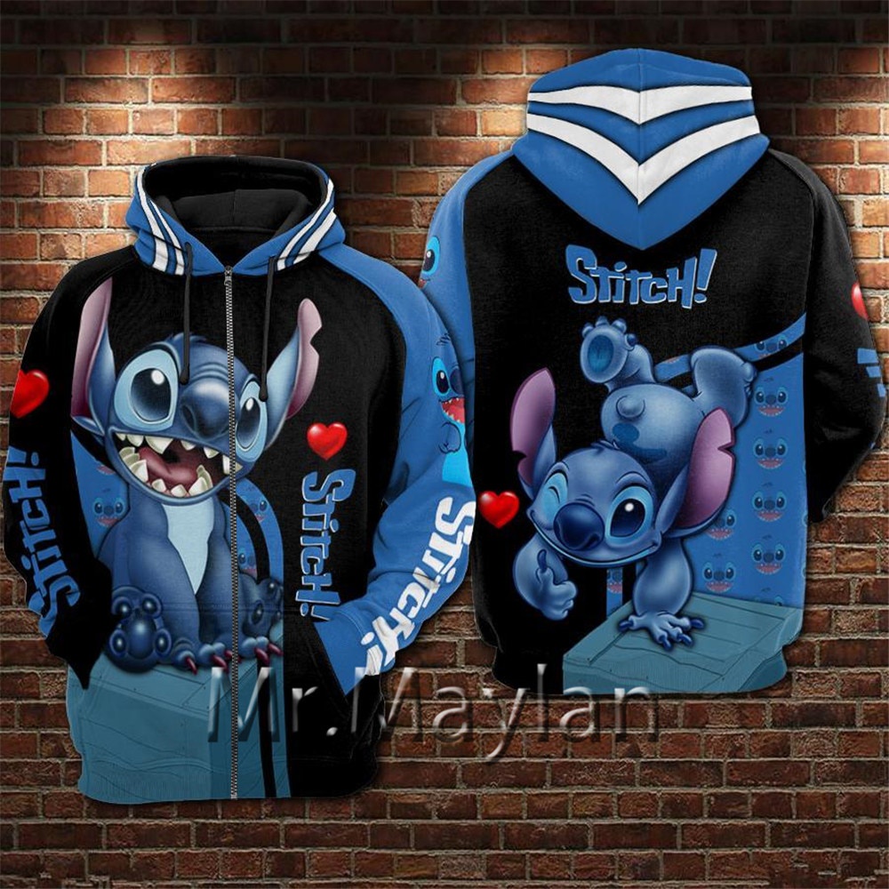 Multi Have New Cute Anime Stitch Jacket Streetwear Hoodies Hip Hop Kawaii Hood Sweatshirts Mens Hipster Clothes 3D Re... - Image 5