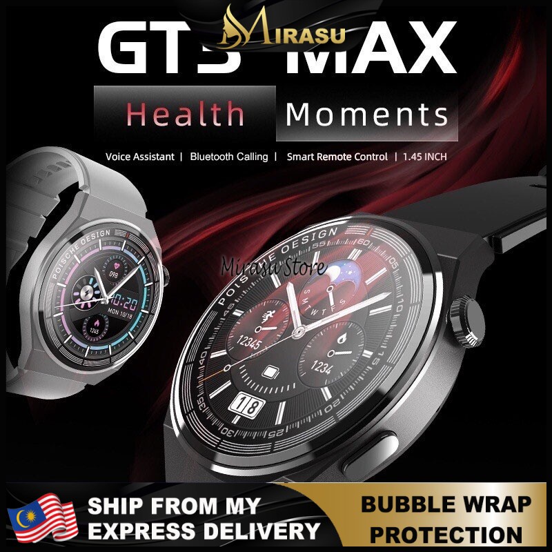 2023 New GT3 Max Smart Watch 1.5 inch Full Screen Waterproof Bluetooth Call Fitness Tracker Blood Pressure Heart Rate