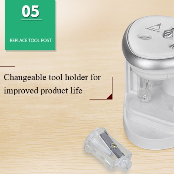 Premium Essential Tenwin Automatic pencil sharpener Two-hole Electric Switch stationery Home Office School Supplies-8004 - Image 3