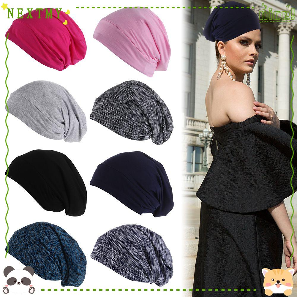 NEXTSHOP Adjust Satin Bonnet Elasticity Head Wrap Hats Night Sleep Hat Hair Styling Accessories Hair Loss Cover Popular Double Layer Soft Hair care Scarf Chemo Caps/Multicolor