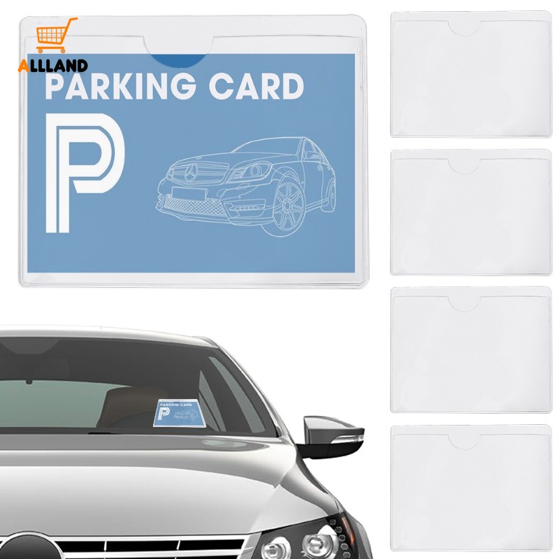 10*8CM Self-Adhesive Transparent Label Storage Holder/ Car Windshield Parking Permit Card Waterproof Bag