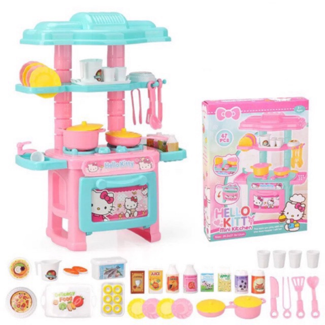 Kitty Pony Hello KittyFrozen Elsa Mini Kitchen Play Set Baby Mainan Masak Early Learning Toy