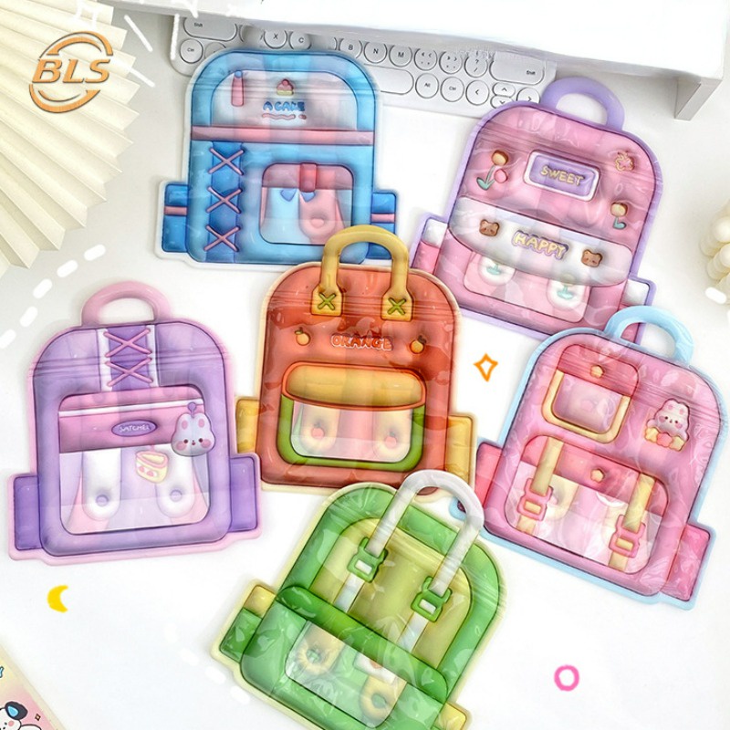 Mini Cute Colorful Backpack Modeling Kids Cartoon Tote Pouch Home Biscuit Candy Snacks Packing Pocket DIY Birthday Party Decorative Present Bag