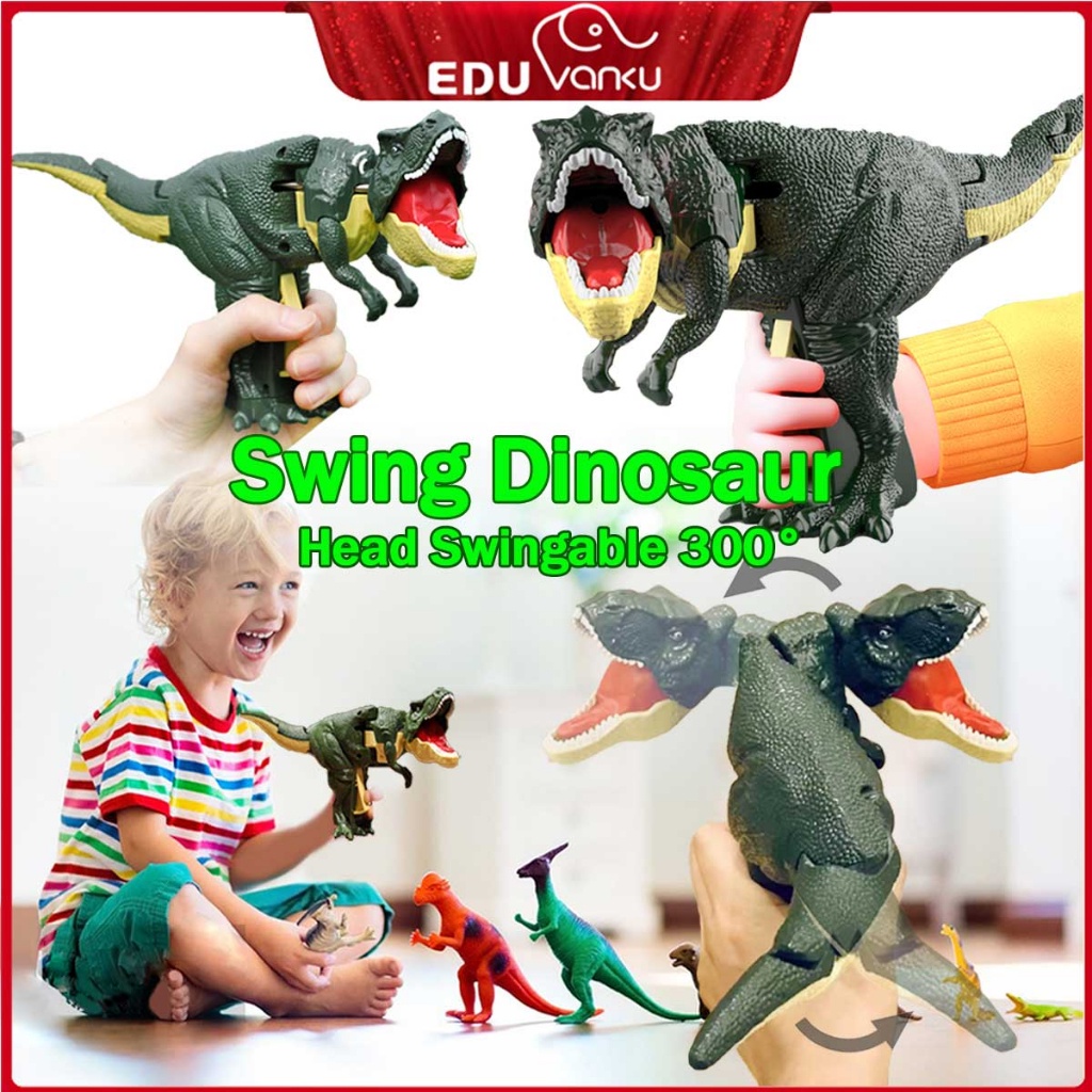 Have Essential Kids Dinosaur Toys Boys Girls 3+Years Old Swing 300° Head Tail Press Swingable Tyrannosaurus Rex Model - Image 3