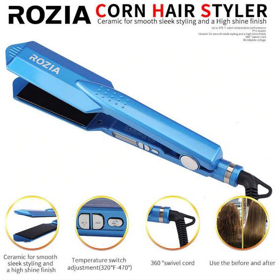 Ready to stock Rozia HR-745 Professional Hair Straightener Ceramic Hair Straightener - Fast Heating Flat Iron 3D Floatin