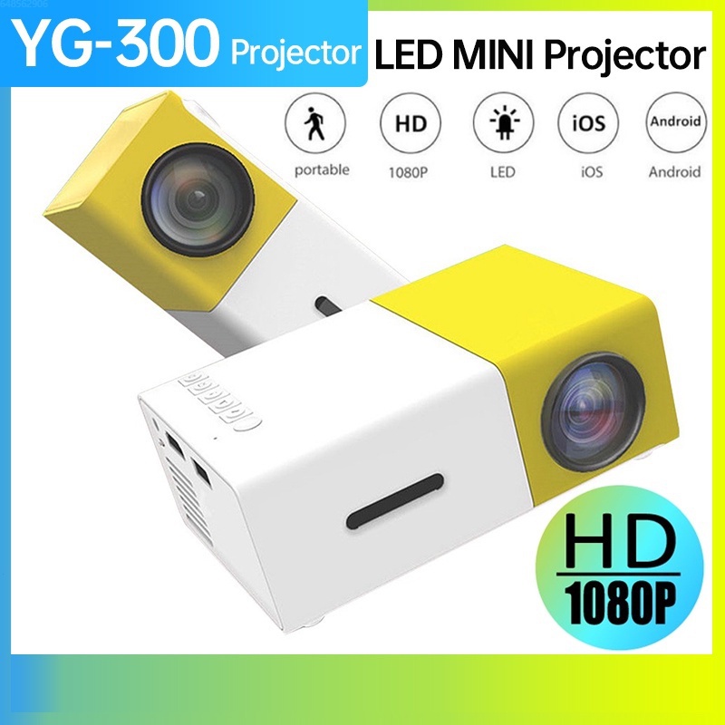 Projector Portable Pocket HD 1080P Led Home Mini Projector YG300 Lumens Mini  projector for phone