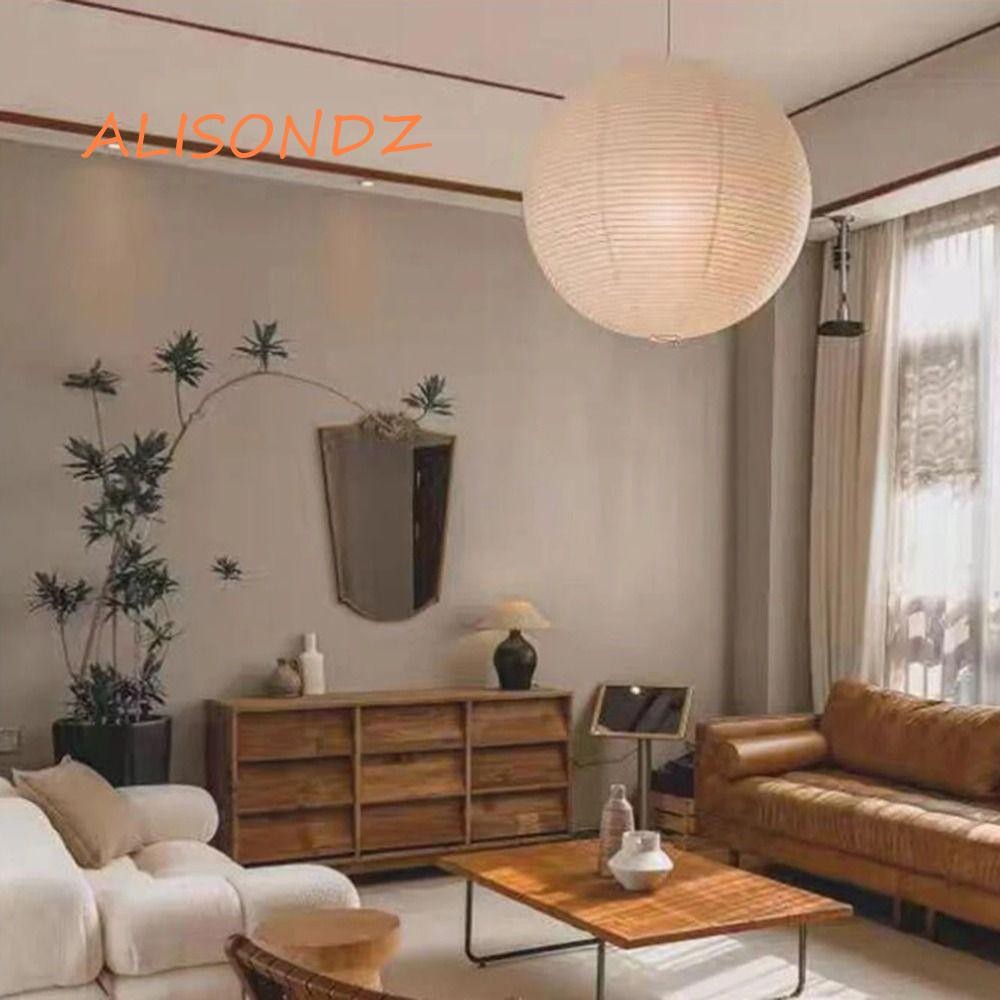 ALISONDZ Ceiling Light Cover, Hanging Round Paper Lampshade, Lantern Shades Decor Vintage Modern Classic Pendant Light Lamp Cover Living Dining Room Bedroom