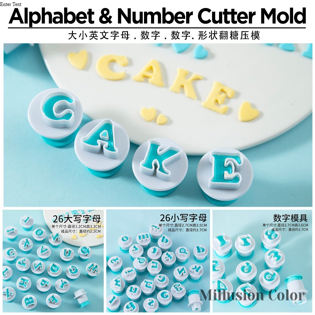 26 Alphabet Number Cupcake Cake Molds Figure Plastic Letter Fondant Mold Cookie Cutter Number Cake Huruf Fondant