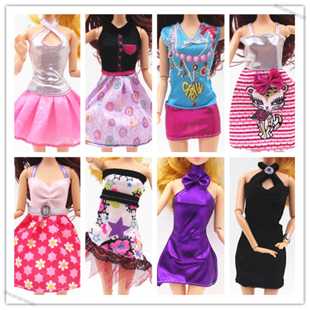 dreamerwish 10pcs/set Dress Toy Noble Party Gown doll 30cm Doll Fashion Design Outfit Best Gift NO D