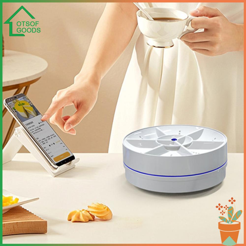 ✿ lotsofgoods ✿  Portable Ultrasonic Dish Washer USB Rechargeable Mini Turbo Dishwasher 18W Wireless Dishwasher Bowl Washing Machine for Home Use