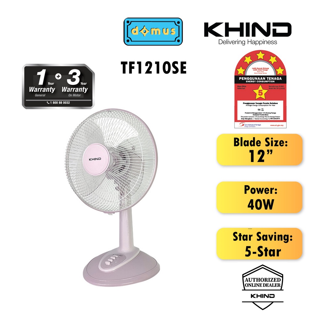 Khind Table Fan 12 Inch Desk Fan Kipas Meja 12" TF1210SE