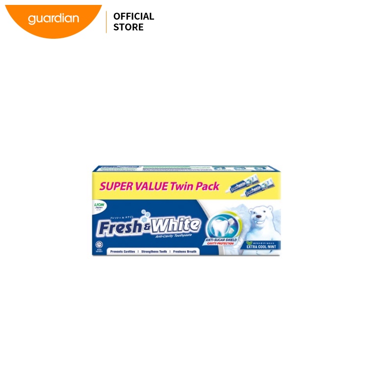 Fresh & White Extra Cool Mint Toothpaste 225g (Pack Of 2)