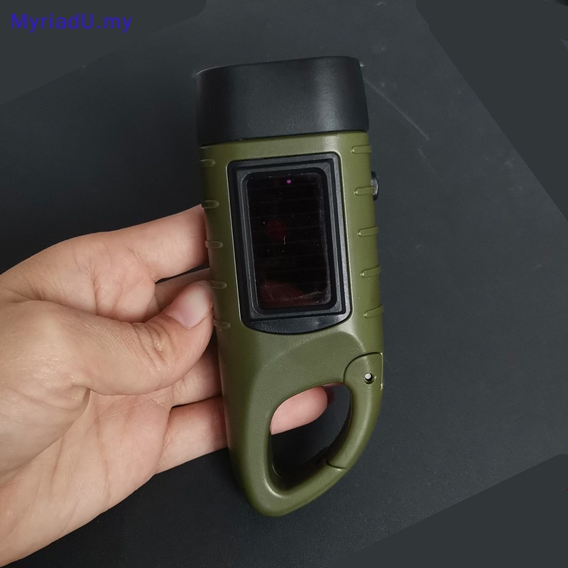 MyriadU LED Flashlight Hand Crank Solar Powered Rechargeable Survival Gear Self Powered Charging Torch Dynamo for Fishing Boag Hiking MY