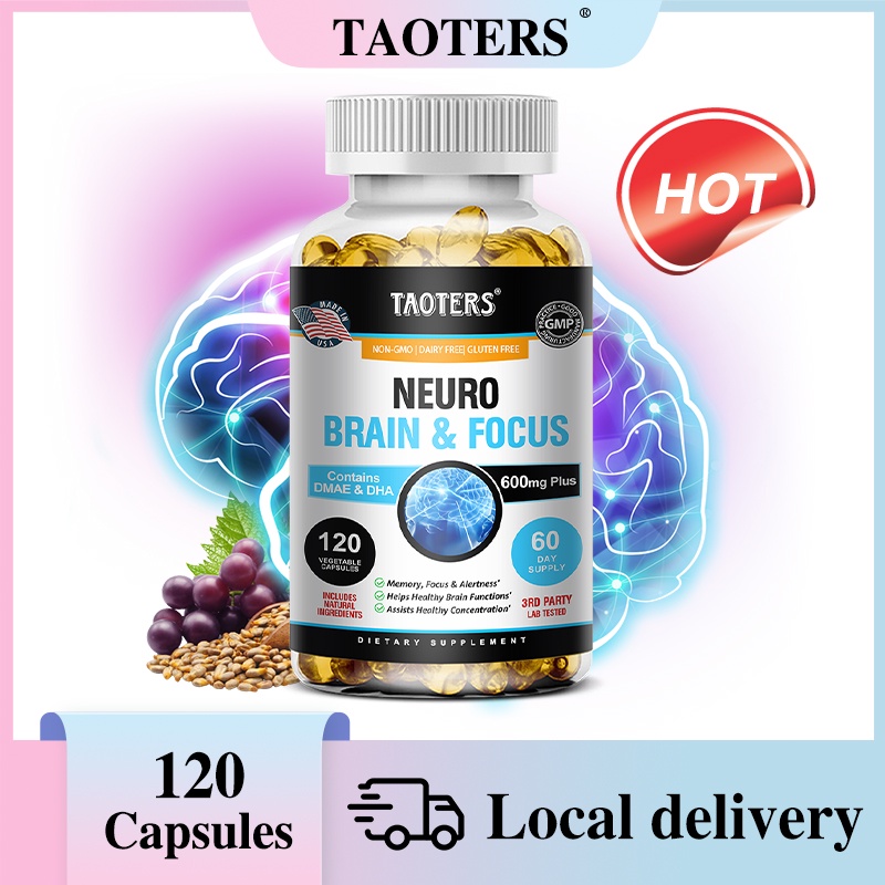 TAOTERS Nootropic Brain Support Supplement - Promotes Mental Energy and Focus - Brain Health Mind and Memory Support