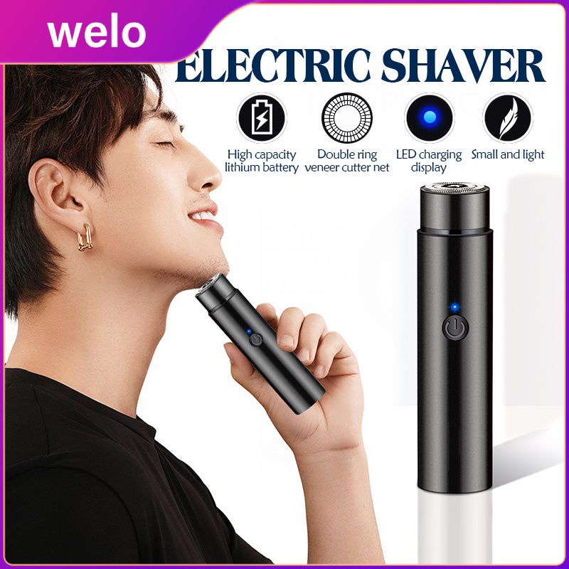 Portable Electric Shaver For Men Waterproof Usb Rechargeable Trimmer Travel Mini Razor Beard Shaver welo.my