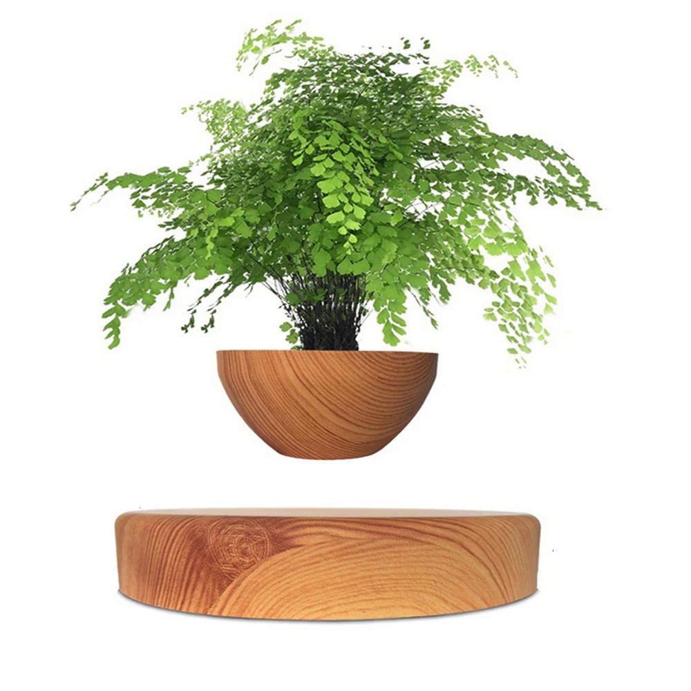 Hot Sale Levitating Air Bonsai Pot Rotation Planters Magnetic Levitation Suspension Flower Floating Pot Potted Plant Desk Decor