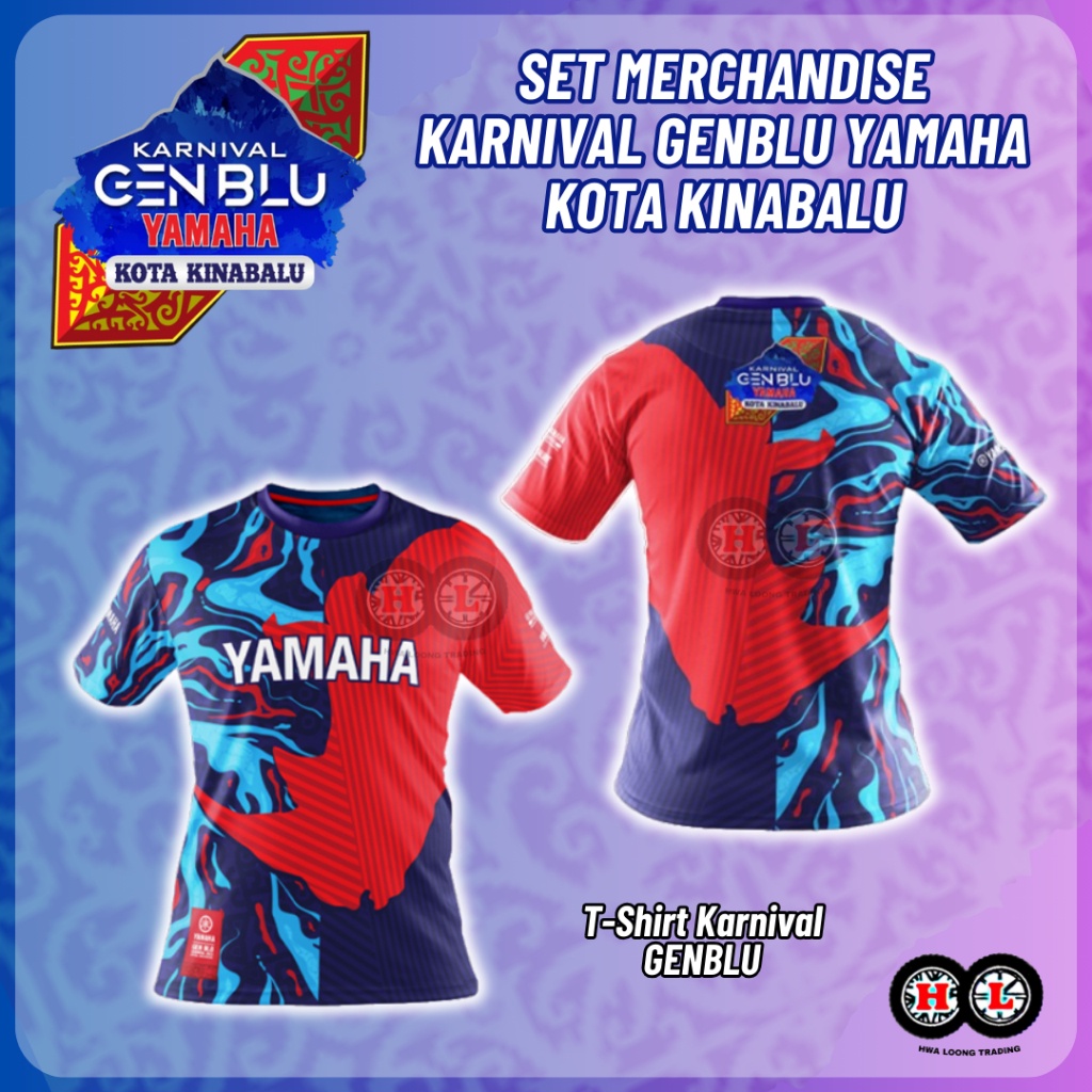 YAMAHA T-SHIRT GENBLU BAJU T SHIRT YAMAHA GENBLU ( MERCHANDISE KARNIVAL GENBLU YAMAHA KOTA KINABALU )