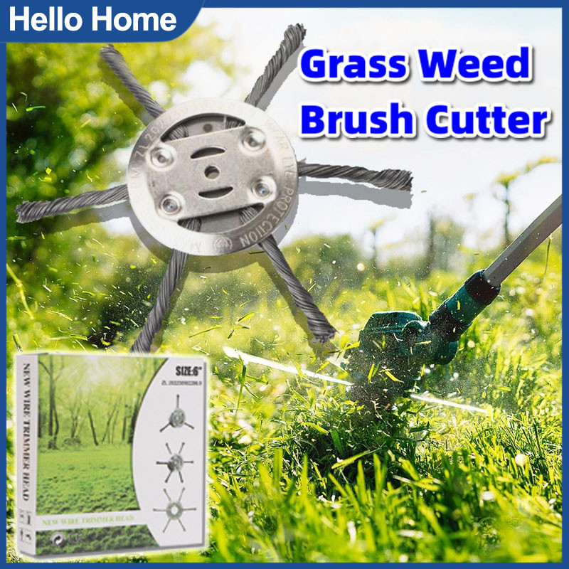 Steel Wire Wheel Grass Weed Brush Cutter Metal Trimmer Head Derusting Weeding WheelMata Mesin Potong Rumput Bersih Lumut