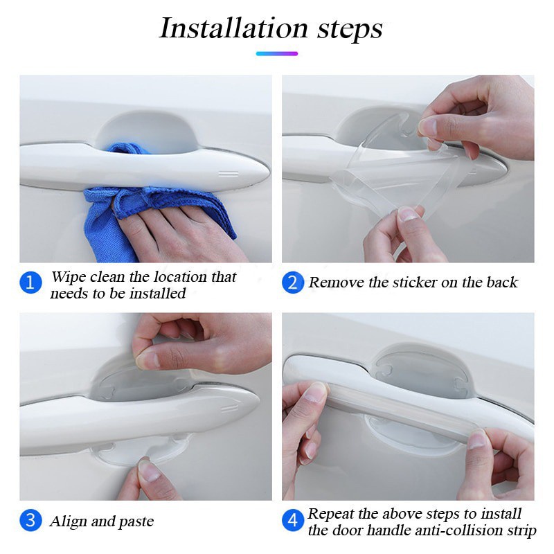 Multi Versatile Toyota GR Sport Car Door Handle Protection Inner Bowl Transparent Anti scratch Sticker VIos Yaris Cor... - Image 4