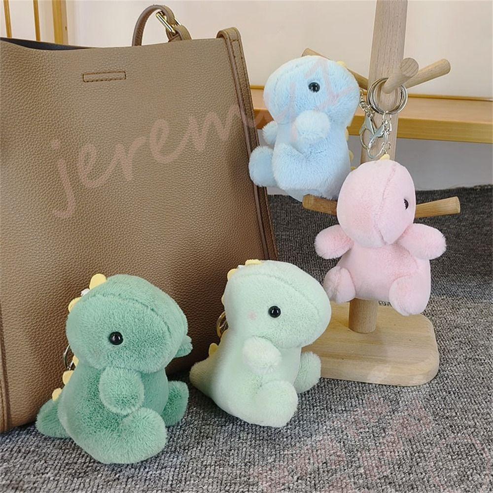 JEREMY1 Plush Dinosaur Doll, Plush Toy Stuffed Animal Dinosaur Keychain, Children's Toy Soft Fur Cartoon PP Cotton Dinosaur Pendant Gift For Girls