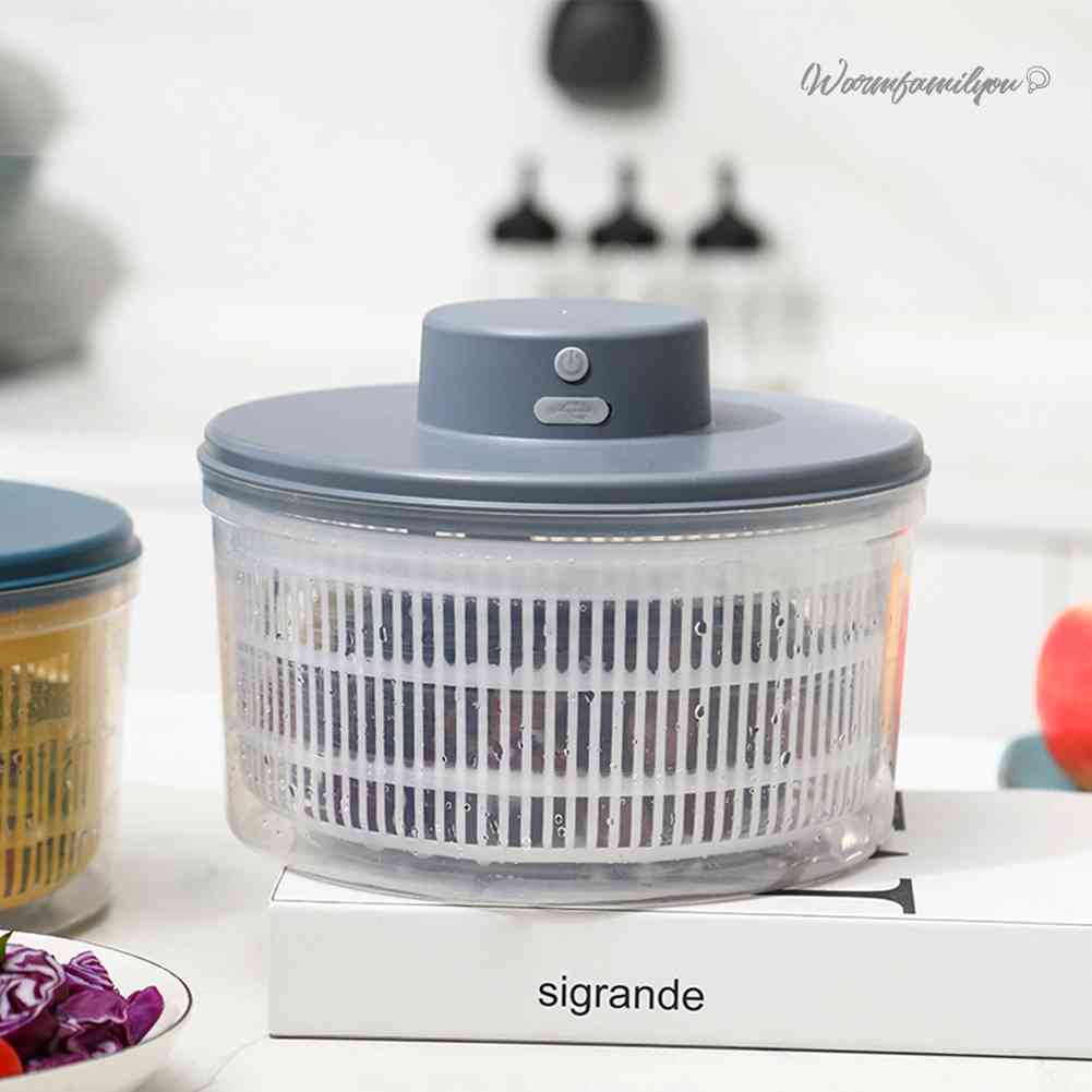 Electric Drain Basket Kitchen Home Fruit Vegetable Salad Spinner Dehydrator [Warmfamilyou.my]