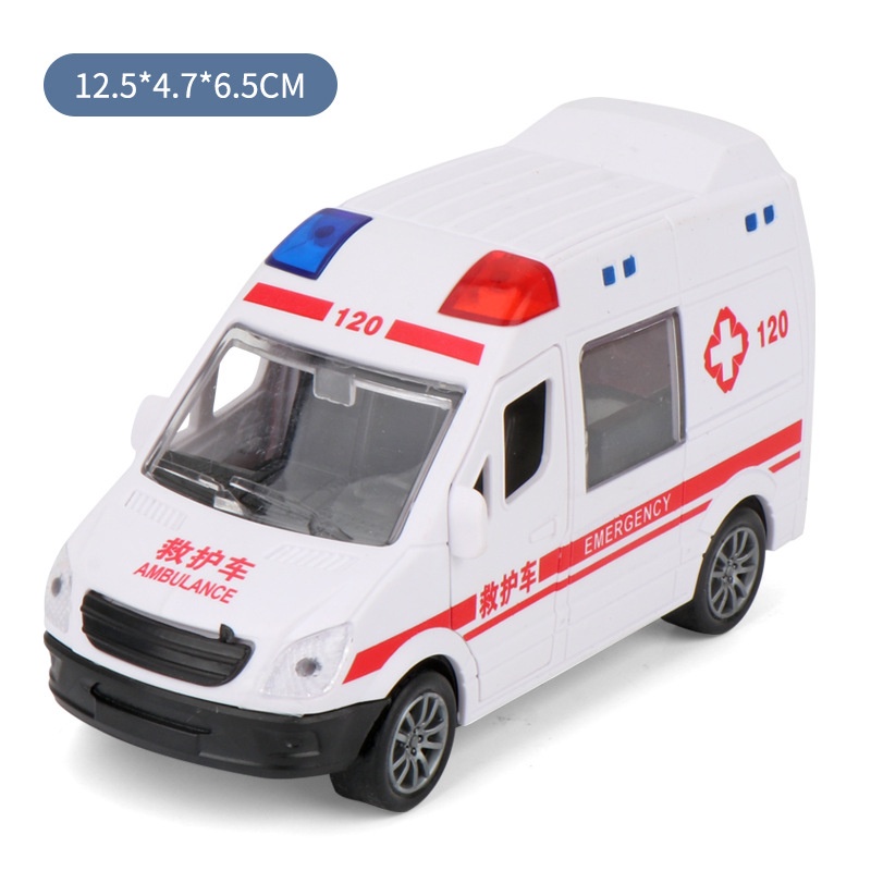 Must Multi Educational Toys Kids Urgent Ambulance Police Car Fire Truck Can Open Door Inertia Diecast Model Toy Vehic... - Image 2