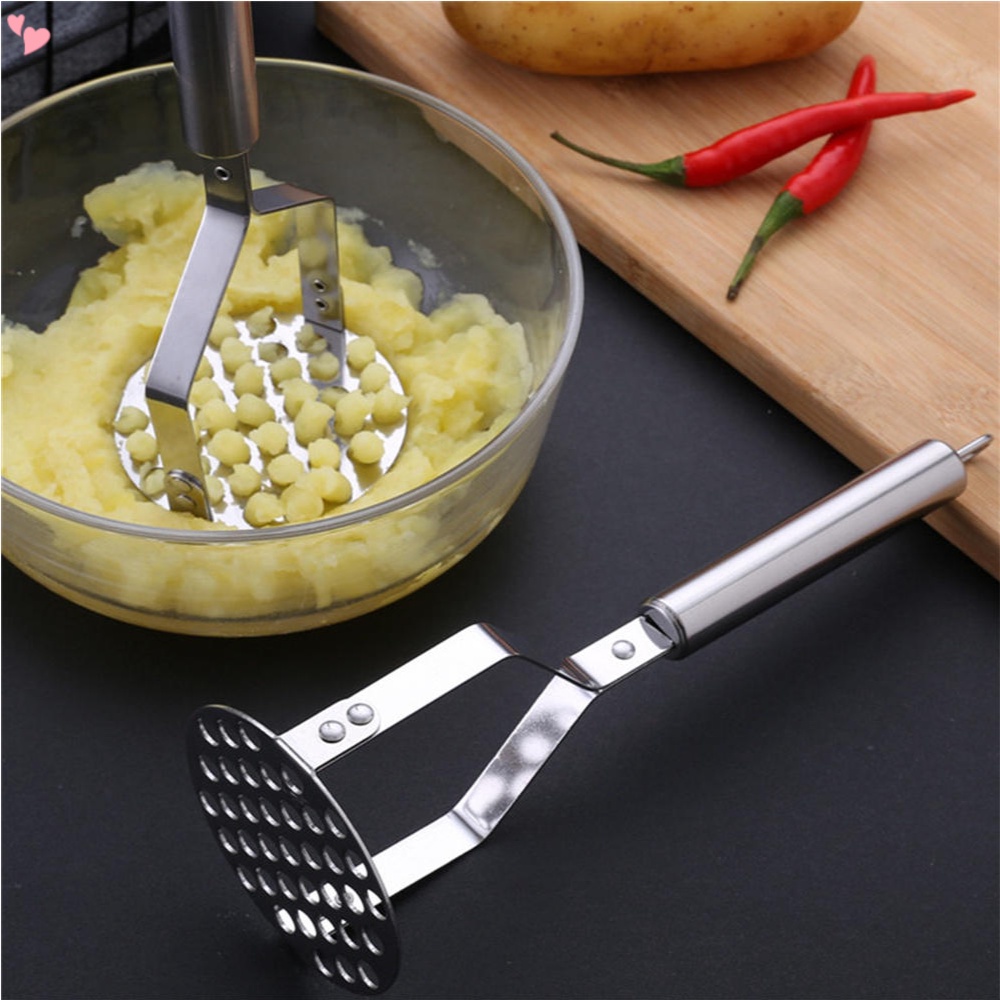 Potato Masher Stainless Steel, Heavy Duty Ricer with Durable Sturdy Grips, for Efficiently Making Mashed Potatoes, Guacamole, Egg Salad, Banana Bread, Vegetables Puree and Fruits