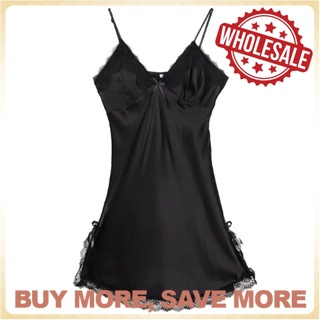 [Ready Stock]  Sexy nightwear lingerie V-neck temptation straps nightdress pajamas sleepwear/ Saiz Besar Baju Tidur