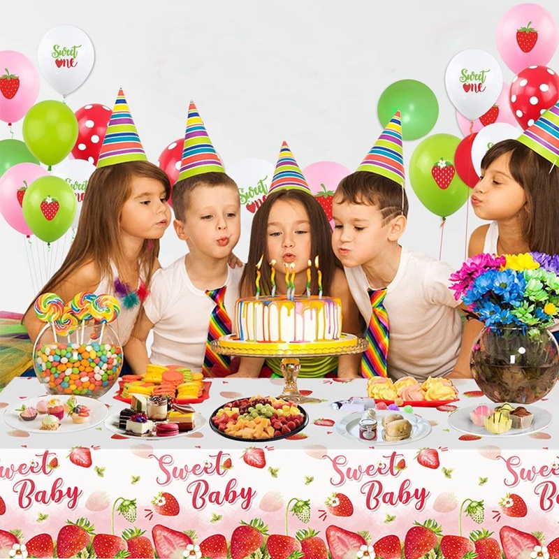 Multi Have 4 Style Party Plastic Tablecloth Strawberry Soccer Disposable Table Cover Mermaid Gender Reveal Waterproof... - Image 2
