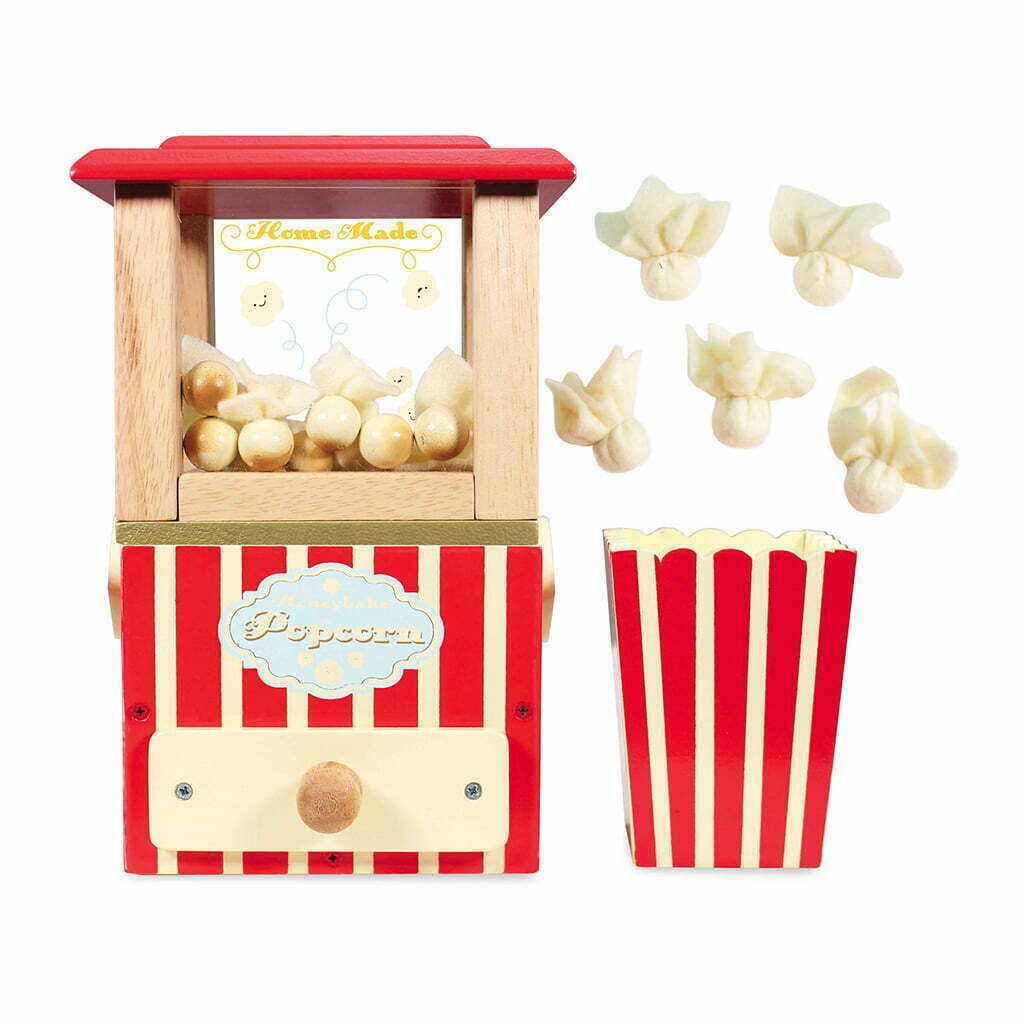 Le Toy Van Popcorn Machine Children's Eco-Friendly Wooden Toys for Imaginative Play for Ages 3+