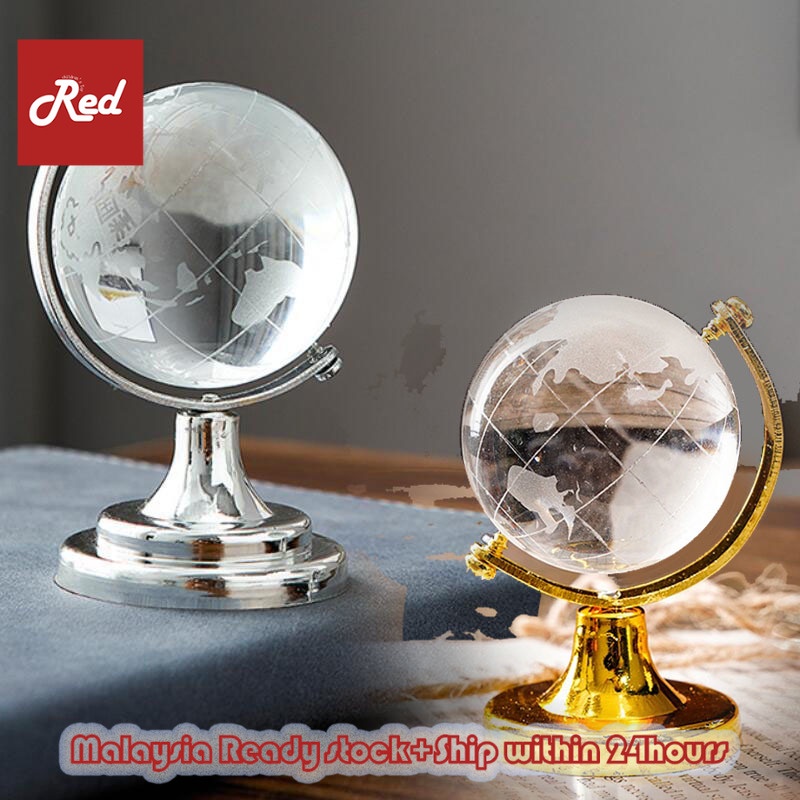 Mini Globe Crystal Ball Creative Earth Desktop Decorations Birthday Gift 地球水晶桌上装饰