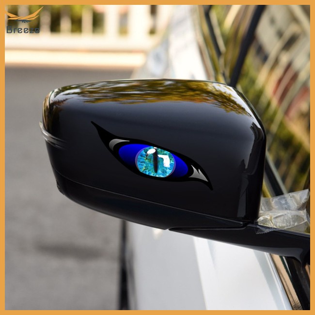 Essential Premium breeze 2pcs Car Sticker Evil Eye pvc Zombie Sunscreen Waterproof Decal Rearview Mirror 13cm*5cm Rel... - Image 3