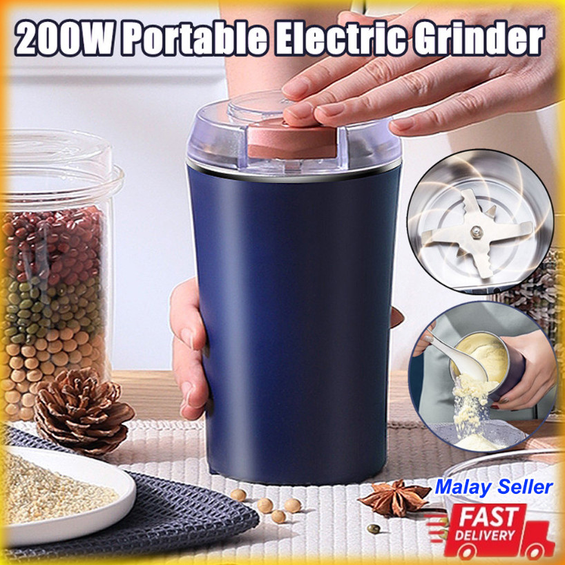 350ml Portable Electric Grinder 磨粉机 研磨机 80W Strong Power Powder Machine for Beans Nuts Seeds Grain Crushing Food Processor Blender