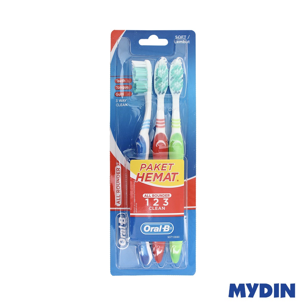 Oral B All Rounder 123 Toothbrush (3s) - Soft
