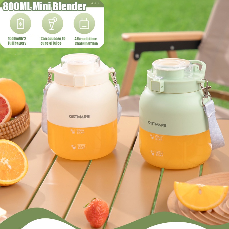 OSTMARS Mini Blender Portable Wireless Electric Juicer With Rubber Straw Cup Large Capacity Sports Ton Ton Barrel 榨汁杯