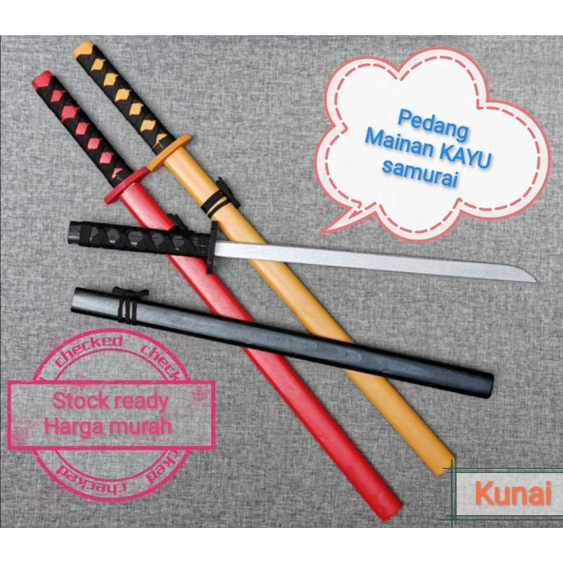 ToyS PEDANG MAINAN KATANA Japanese Style Kendo Katana Bokken Wooden Kayu Saber SAMURAI wood sword