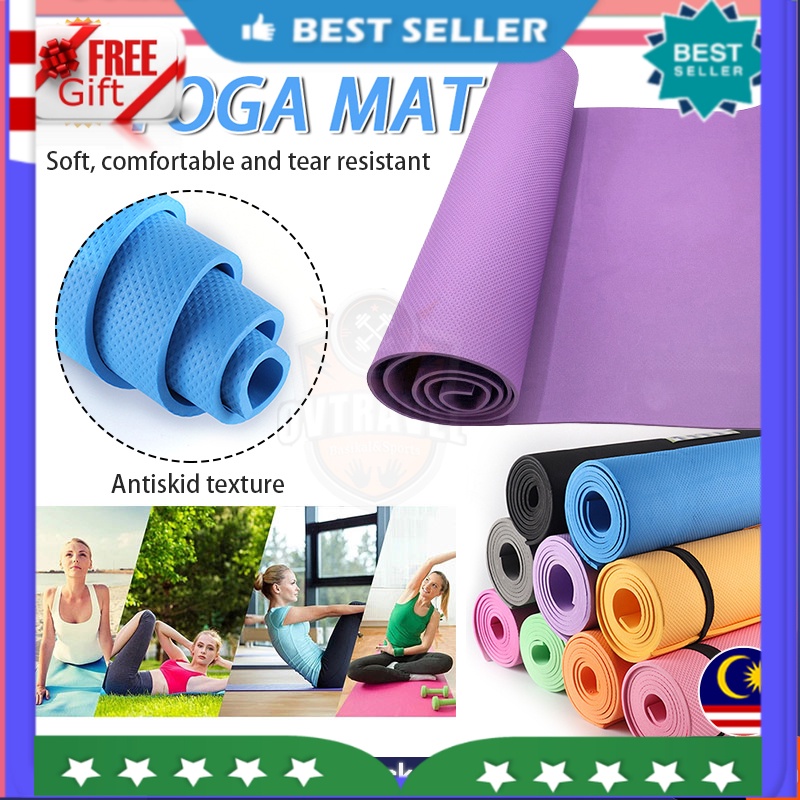 Yoga Mats, Gymnastics, Exercise Mat, Thin, Non-slip Yoga Mat, Outdoor  Sports Mat For Pilates,sports And Training,183 X 61 X 0.6 Cm, Purple