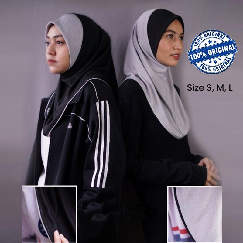 SPORT HIJAB PIPING 2 TONE PLAIN (TUDUNG SUKAN PIPING 2 TONE KOSONG) Basic Breathable And Comfortable Quality