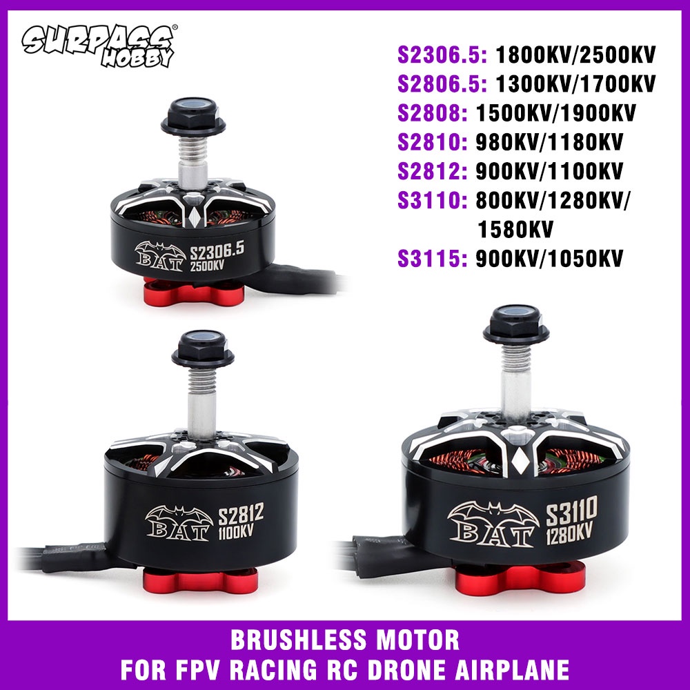 Surpass Hobby Bat S3115 3115 900KV 1050KV 5-8S Brushless Motor for FPV Racing Long Range X Class Drone