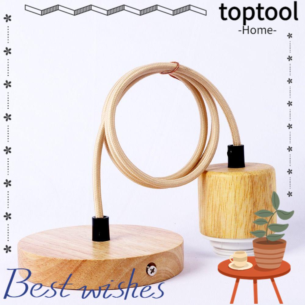 TOPTOOL Ceiling Lamp Base, Single-head Screw Socket E27 Hanging Lamp Holder, Vintage Natural Color Wooden Lights Fixture Lampshade Base for Bedroom/Restaurant/Hotel/Bars