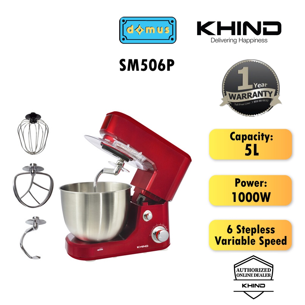 Khind Powerful Stand Mixer - Red (5L) SM506P