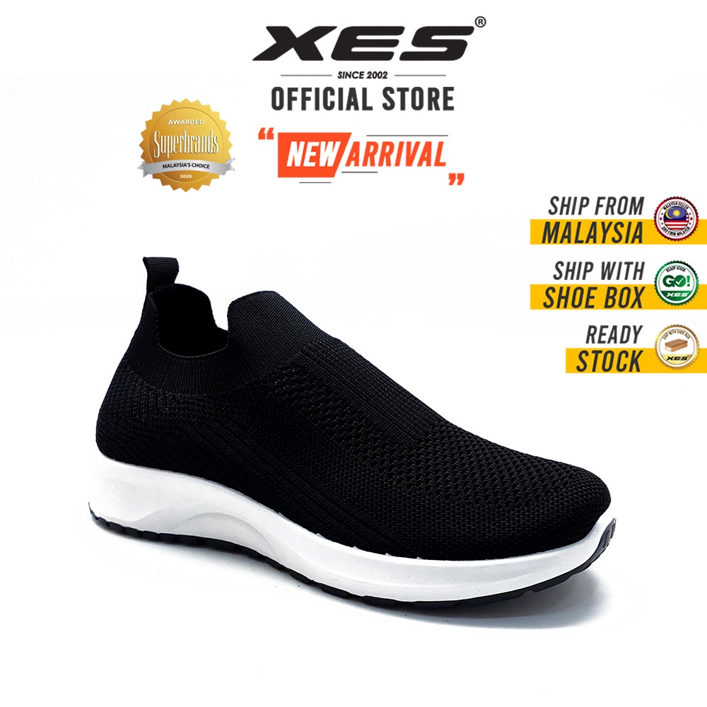 XES Ladies BSLCHC22 Sneakers Slip On Shoes - ( Grey / Black )