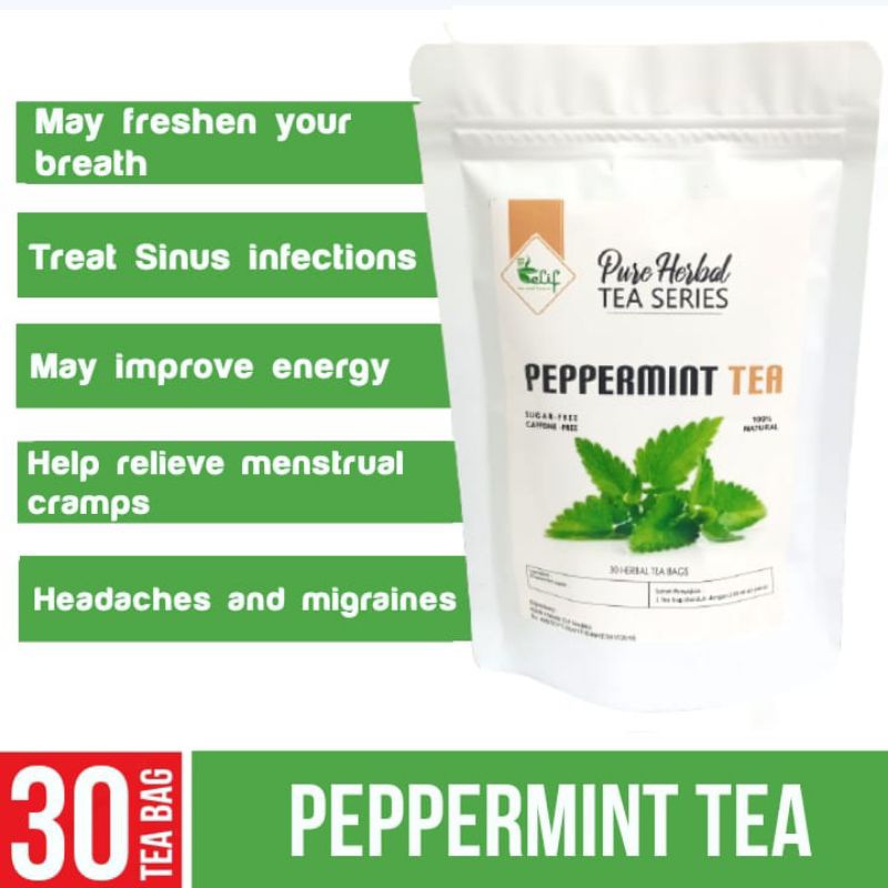 Chic Trendy ELIF TEA Peppermint Teh Daun Mint Batuk Pilek Sakit Tenggorokan Pure Herbal Series 30 Bag z1 Outdoor - Image 3