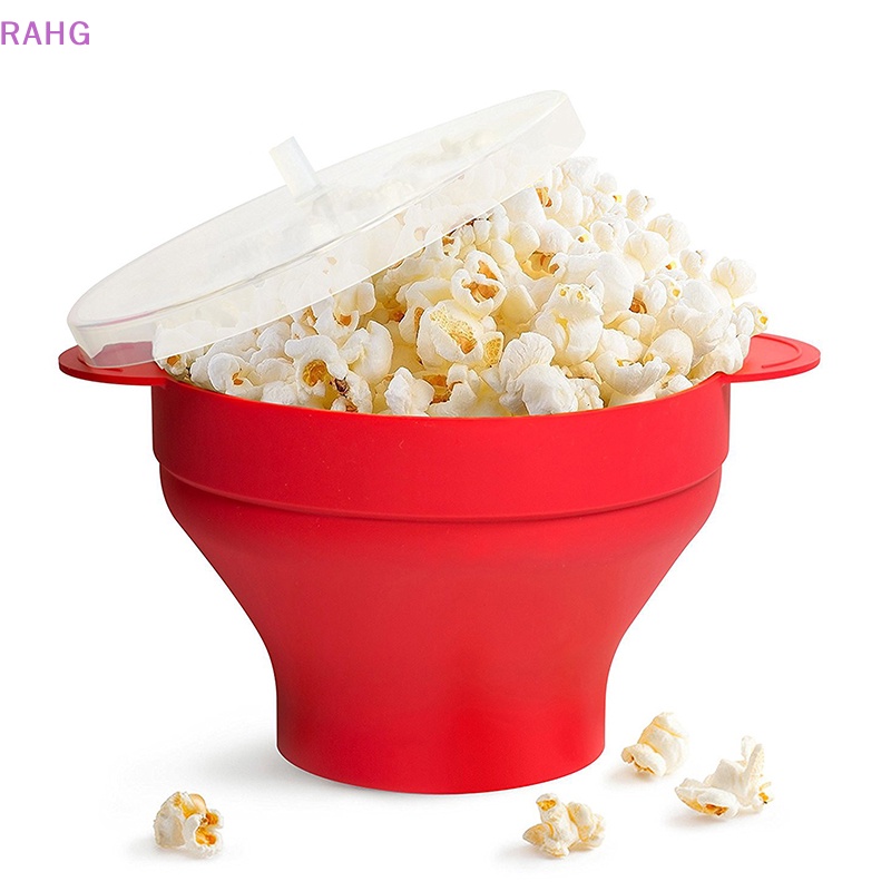 RAHG Kitchen Microwave Popcorn Bowl Bucket Silicone DIY Popcorn Maker With Lid Chips Fruit Dish High Quality Easy Tools Popcorn NEW