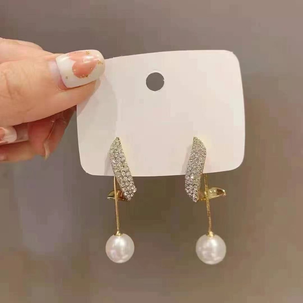 New Style Two-Wear Pearl Earrings s925 Silver Needle Trendy Light Luxury Niche Design Earrings Earrings Earrings Women