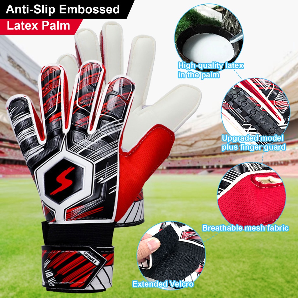 Premium Multi New Kids Gloves Football Soccer Goalkeeper Goalie Full Finger Hand Protection Adult - Image 5