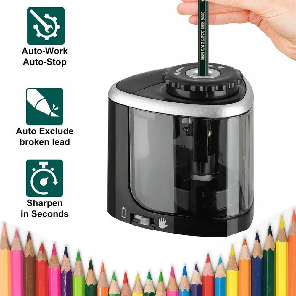 Tenwin Automatic Electric Pencil Sharpener Battery Rotary Pencil Sharpener Pencils Stationery Pengasah Pensel 削铅笔