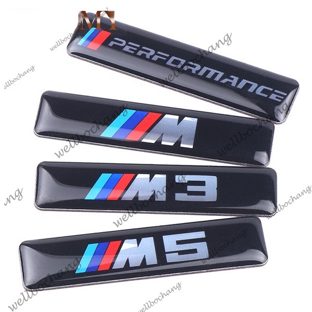2x Car styling M M3 M5 Logo Car Sticker Aluminum Emblem Grill Badge for BMW